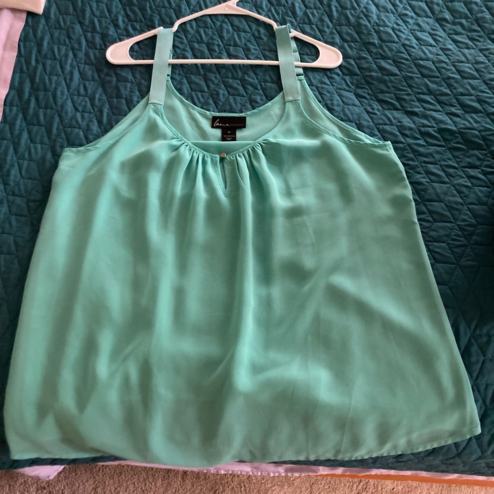 Lane Bryant Blue Green Relaxed Tank Top - Picture 2 of 3
